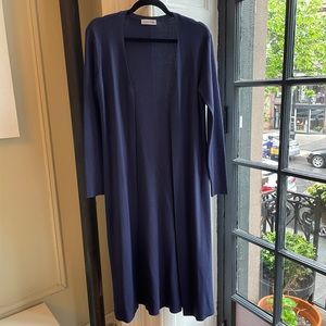 Calvin Klein Navy Ribbed Duster Cardigan - SMALL